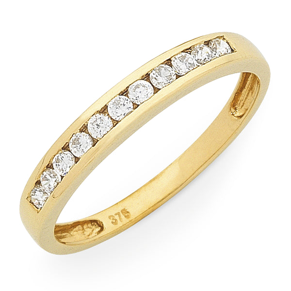 9ct Yellow Gold Channel Set Diamond Set Ring | 0.25ct