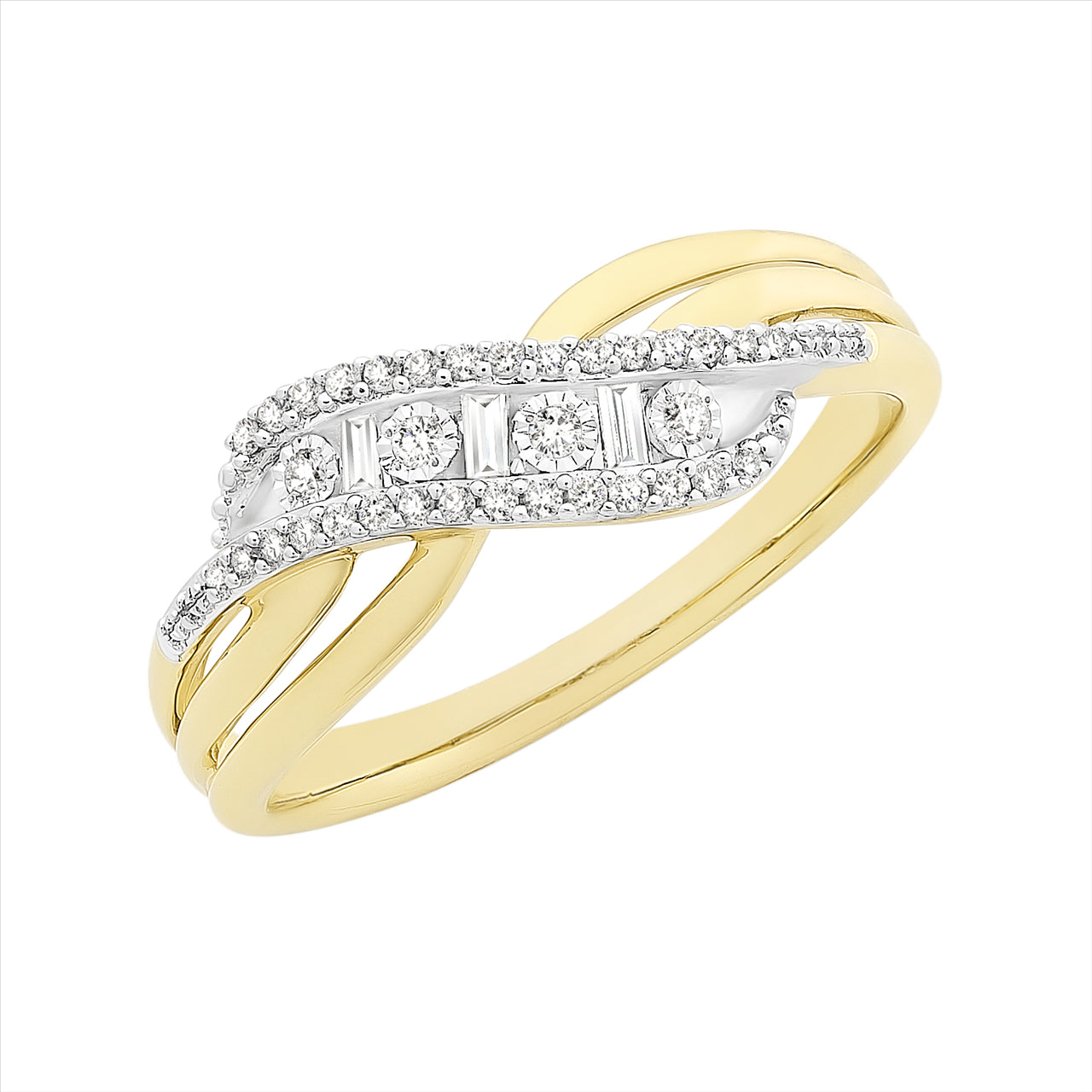 9ct Yellow Gold Diamond Dress Ring