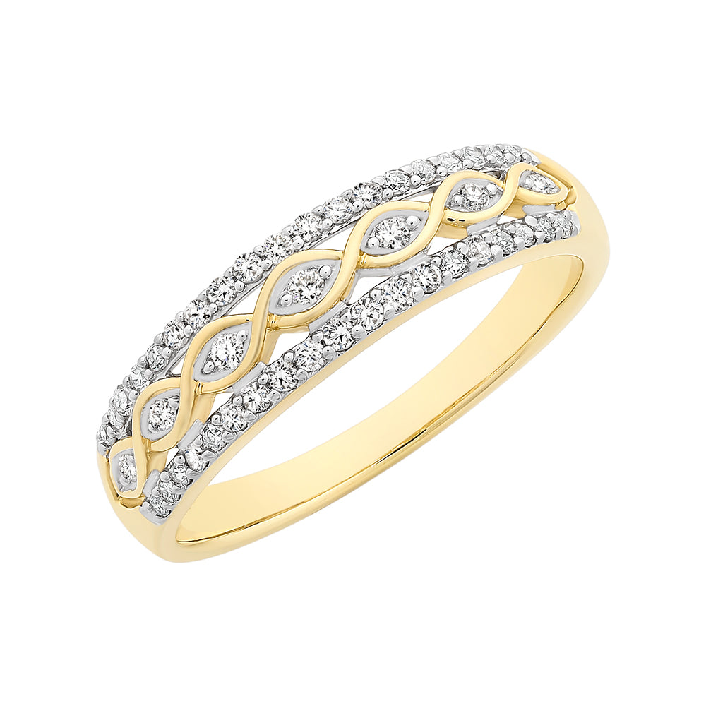 9ct Yellow Gold Diamond Dress Ring