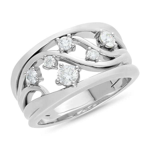 9ct White Gold Diamond Dress Ring
