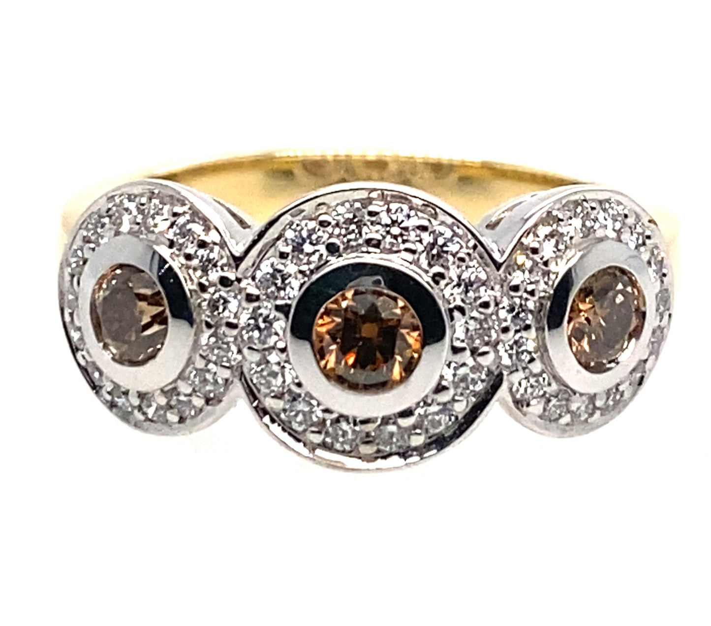 18ct Yellow Gold band White Gold Setting Argyle Diamond Ring