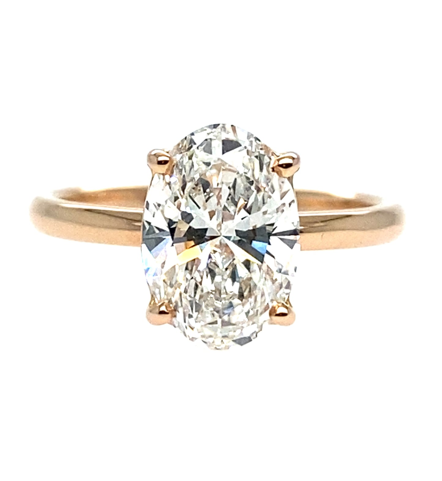 9ct Rose Gold Oval Diamond Ring