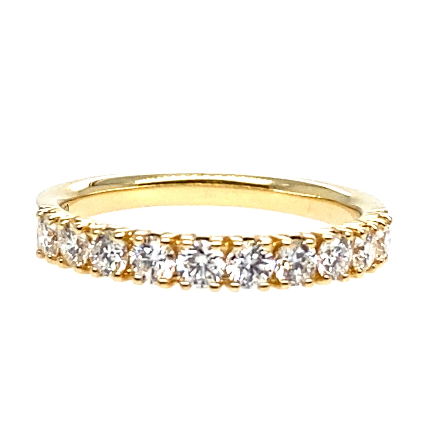 18ct Yellow Gold Diamond Claw Set Ring with Round Brilliant Cut 10=0.70ct GHSI