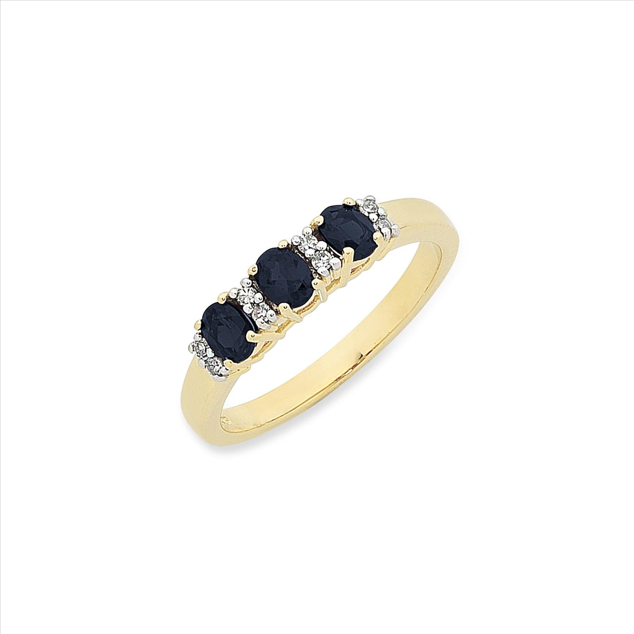 9ct Yellow Gold Natural Sapphire Dress Ring