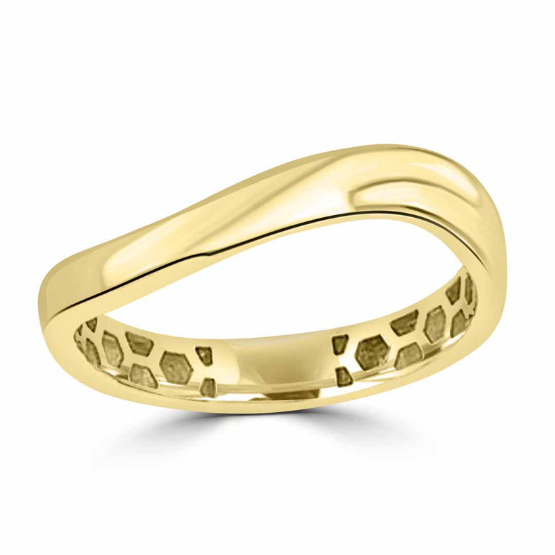 9ct Yellow Gold Solid Curved Ring