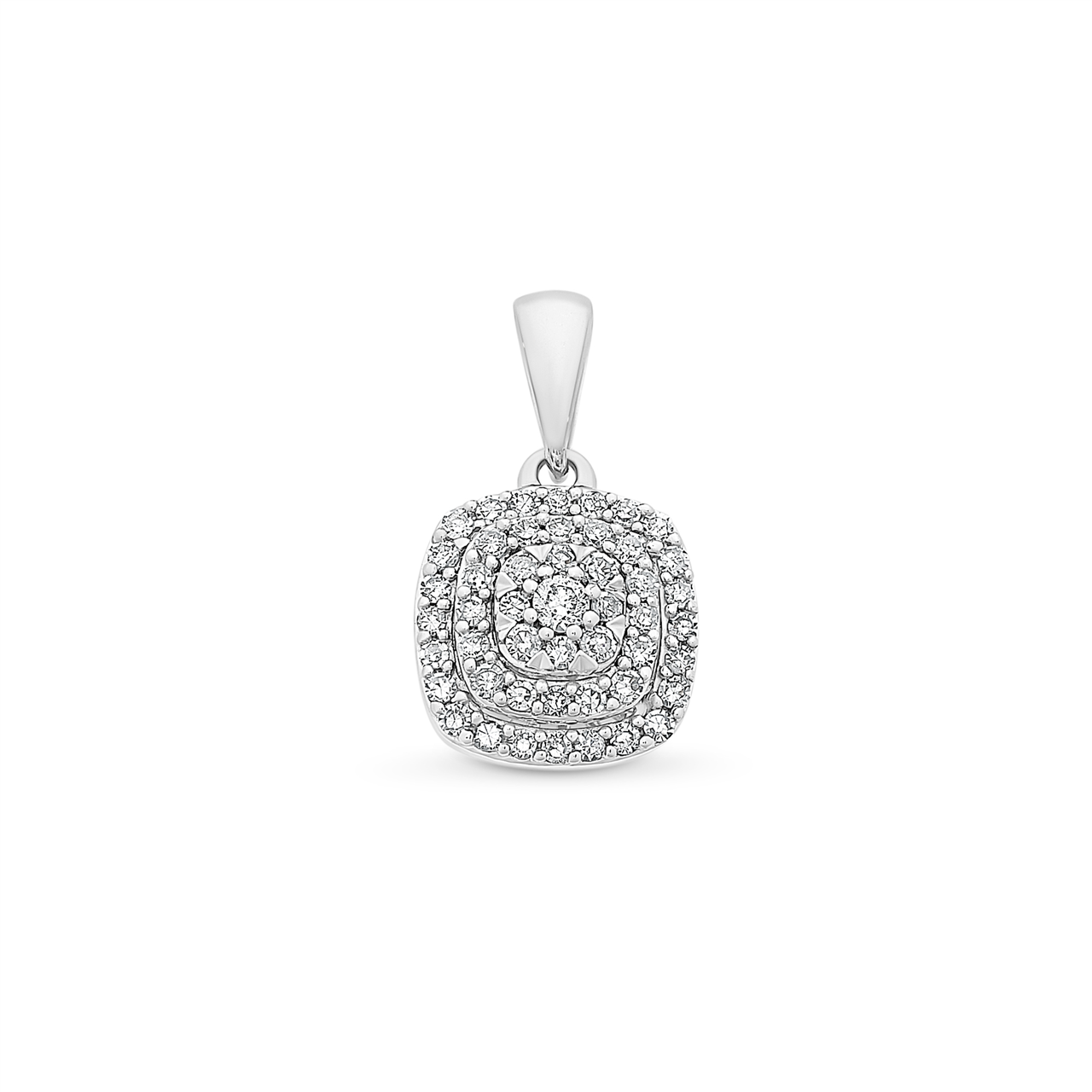 9ct White Gold Diamond Pendant