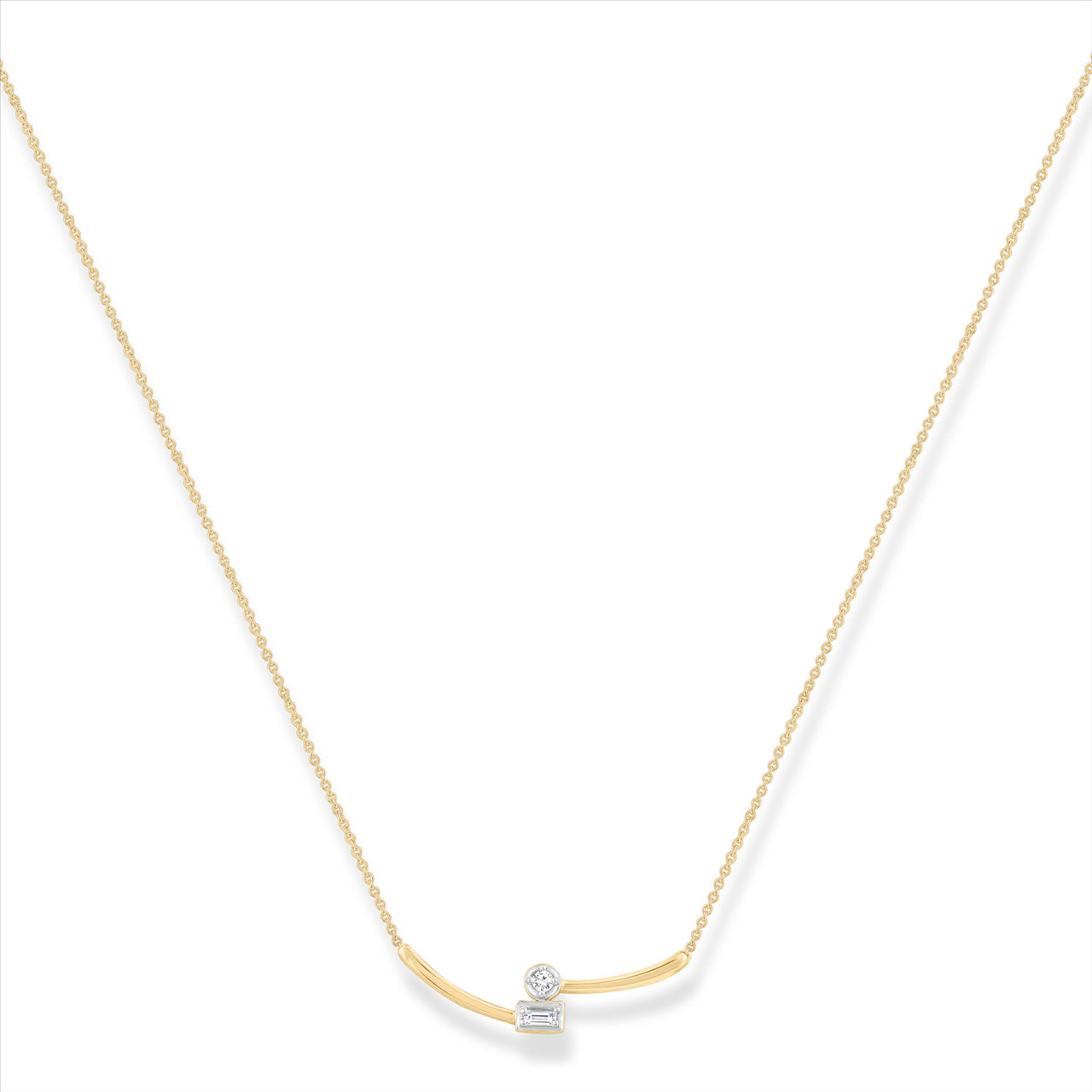 9ct Yellow and White Gold and Diamond Pendant