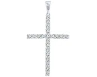 9ct White Gold Diamond Set Cross Pendant