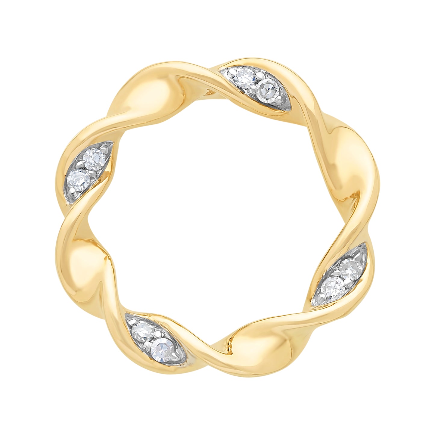 9ct Yellow Gold Circular Diamond Pendant