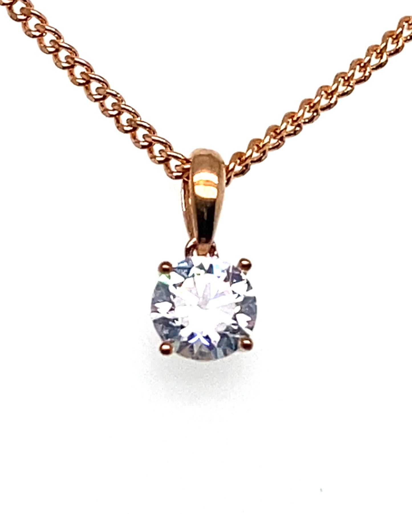 9ct Rose Gold Swarovski Zirconia Crystal Pendant