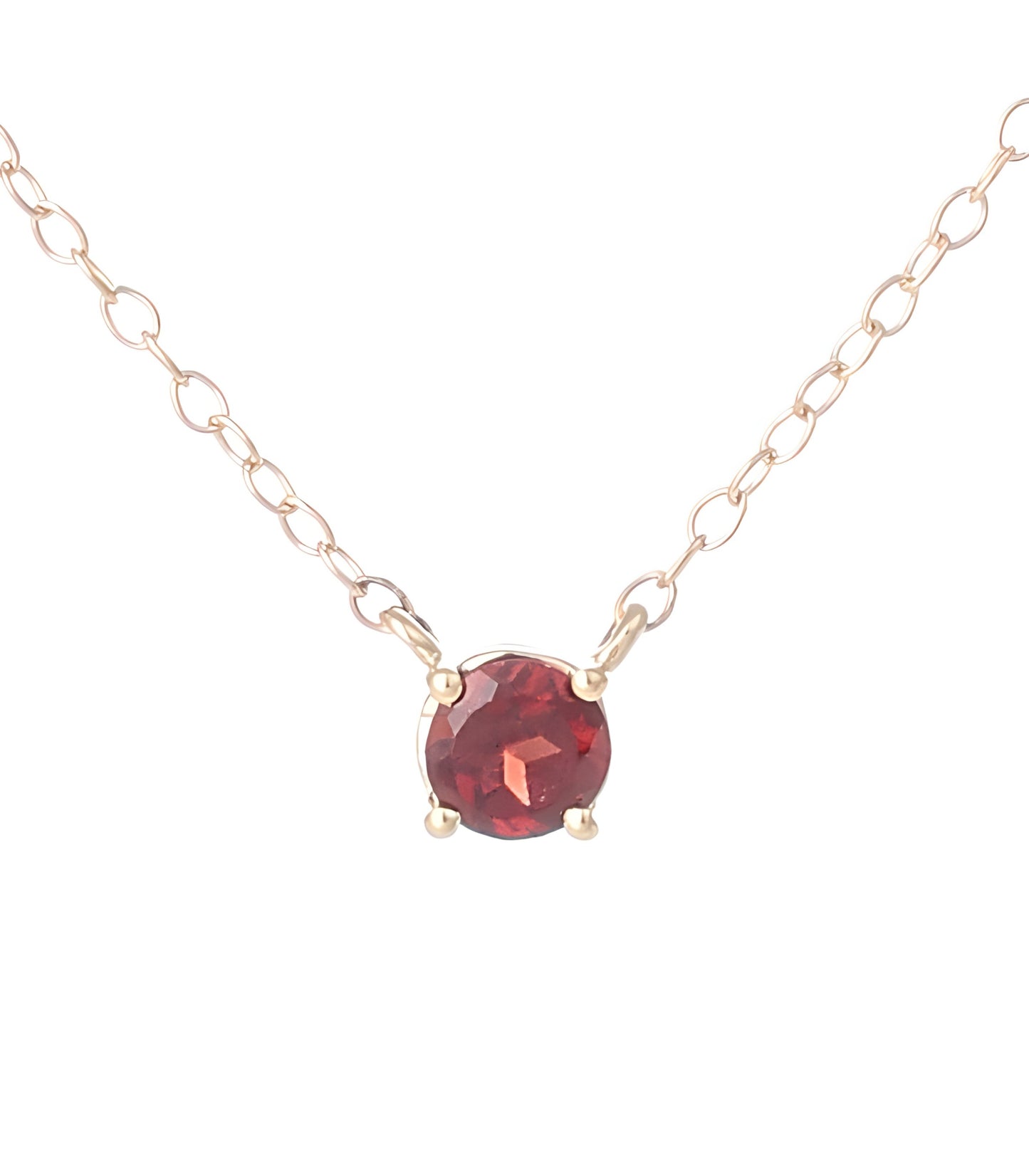 9ct Yellow Gold Garnet Pendant