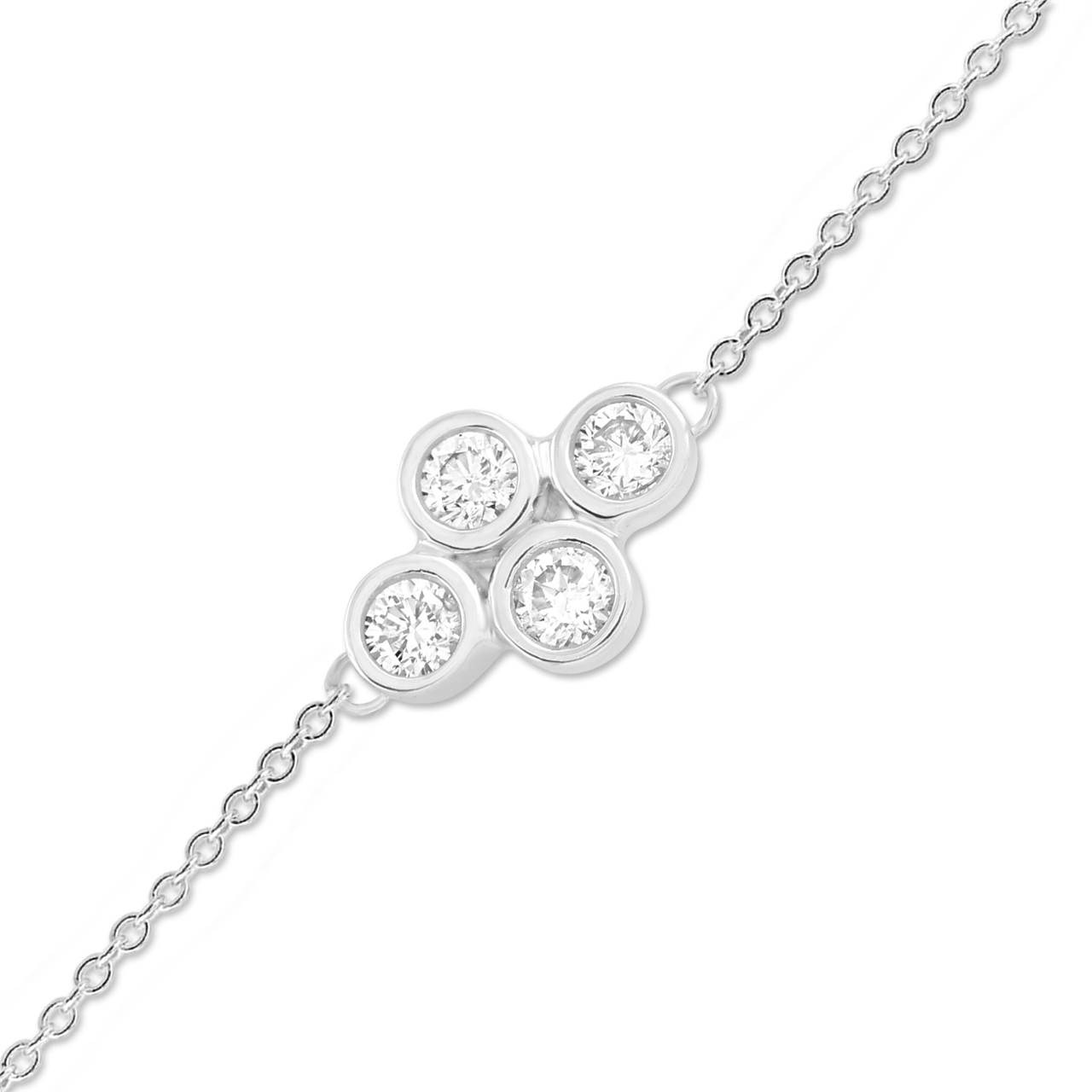 9ct White Gold Diamond Bracelet
