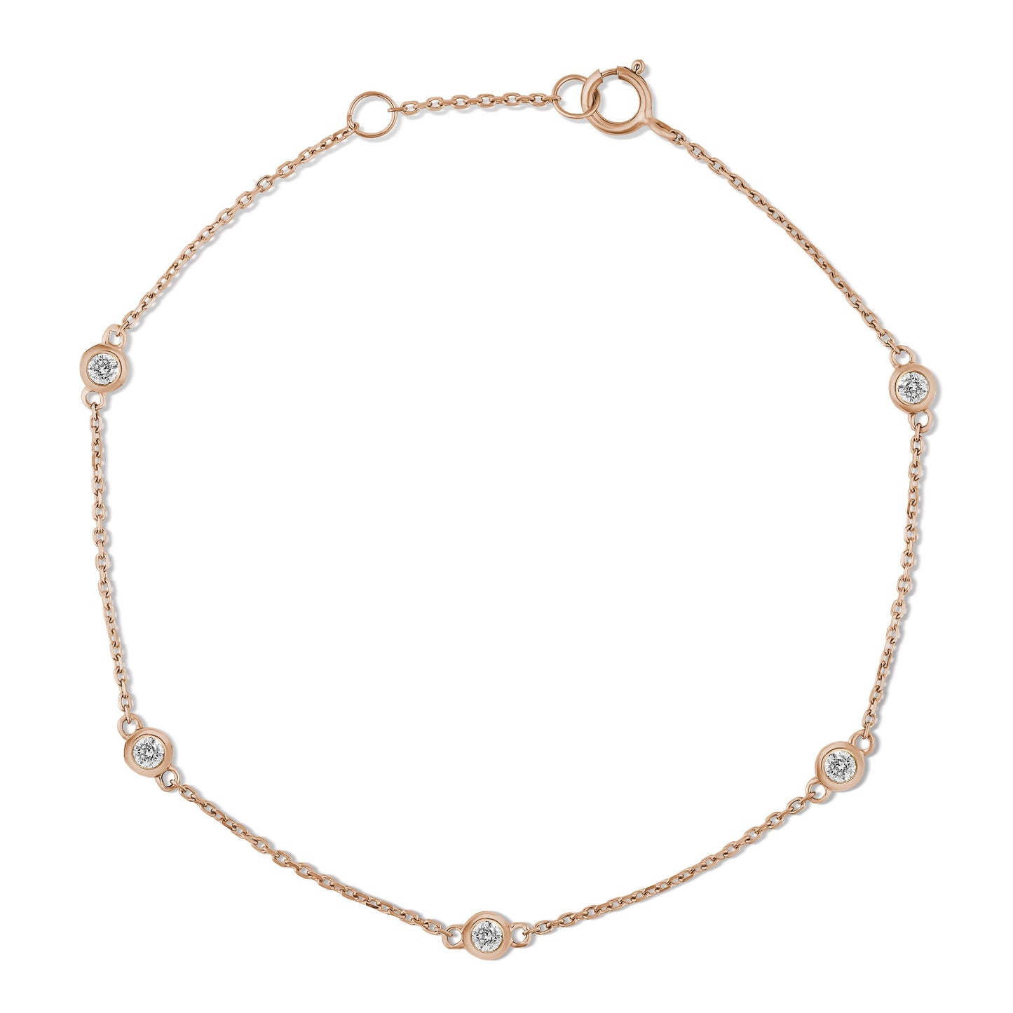 9ct Rose Gold Diamond Bracelet