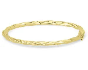 9ct Yellow Gold Twisted Hollow Bangle