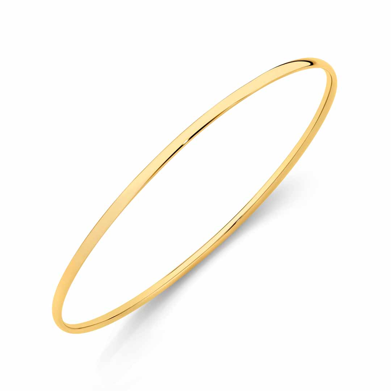 9ct Yellow Gold Half Round Bangle | 65mm