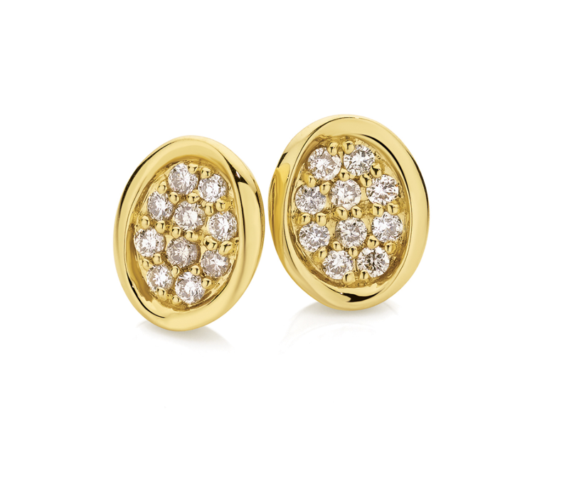 9ct Yellow Gold Dreamtime Diamond Earrings