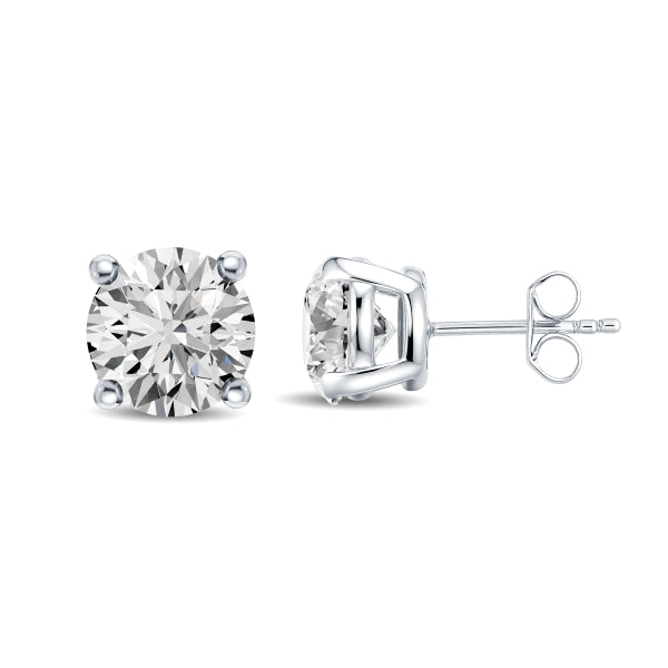 18ct White Gold Round Brilliant Cut Diamond Studs