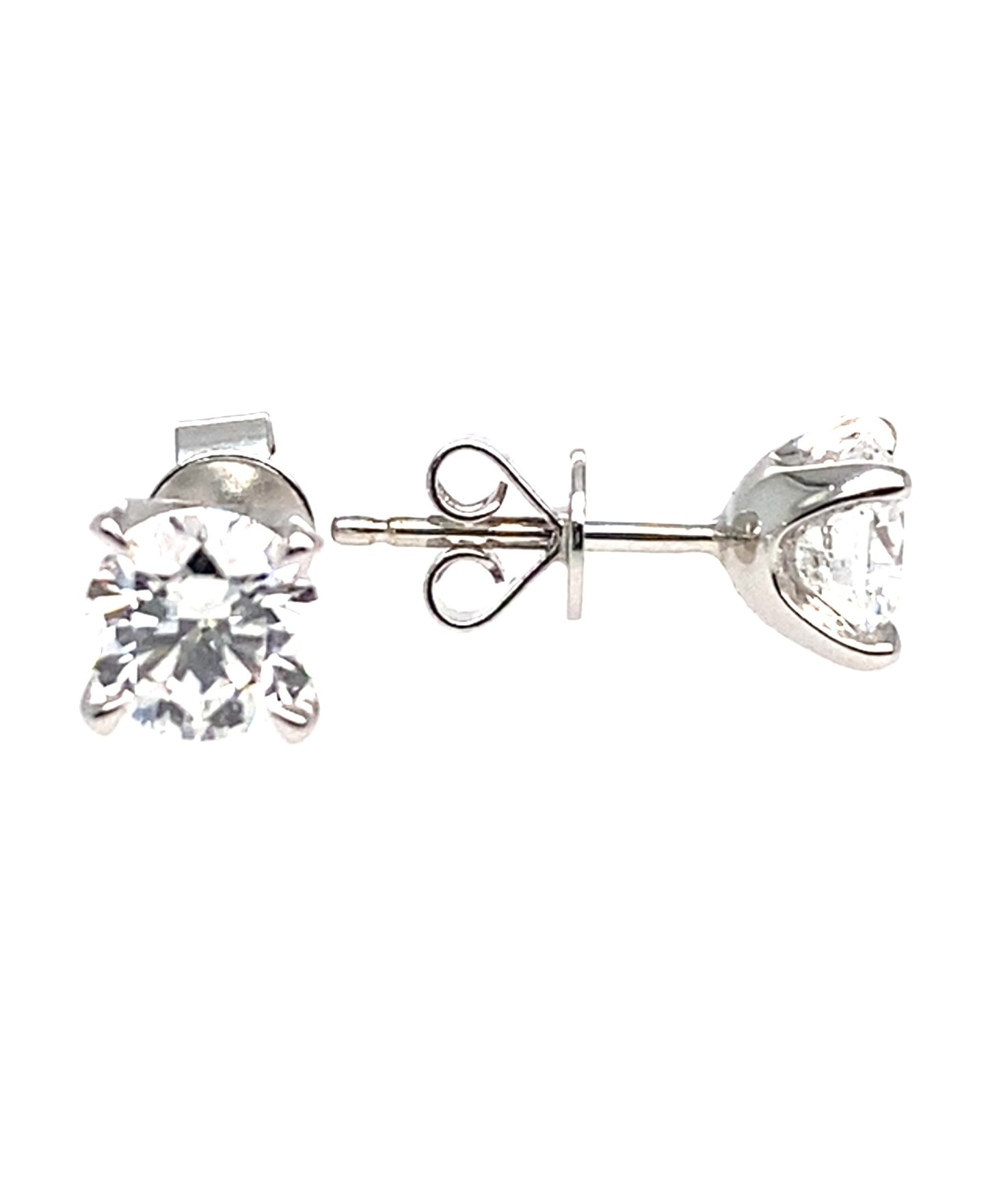 18ct White Gold Round Brilliant Cut Diamond Studs