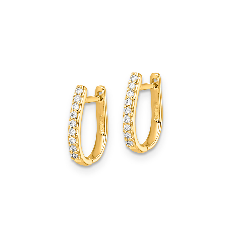 9ct Yellow Gold Diamond Huggie Earrings
