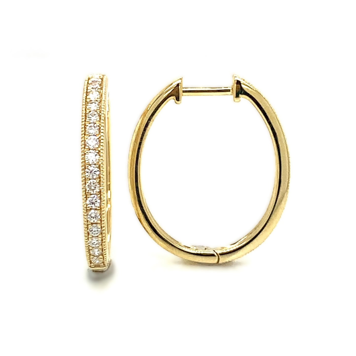 9ct Yellow Gold Diamond Huggies