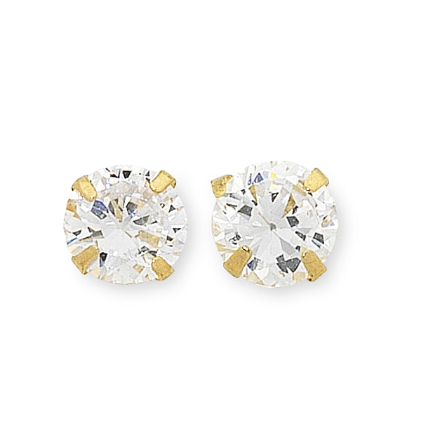 9ct Yellow Gold Cubic Zirconia Claw Set Stud Earrings