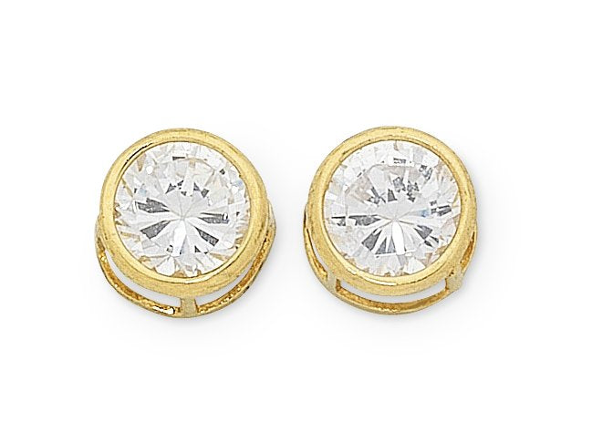 9ct Yellow Gold Cubic Zirconia Stud Earrings