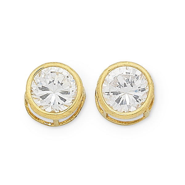 9ct Yellow Gold Cubic Zirconia Studs
