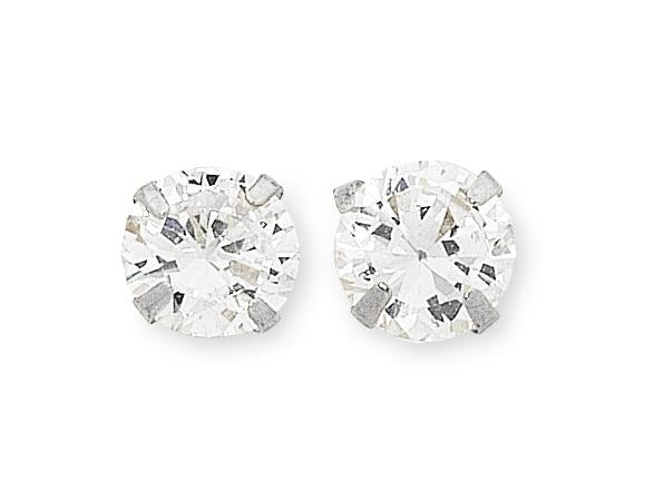 9ct White Gold Cubic Zirconia Studs