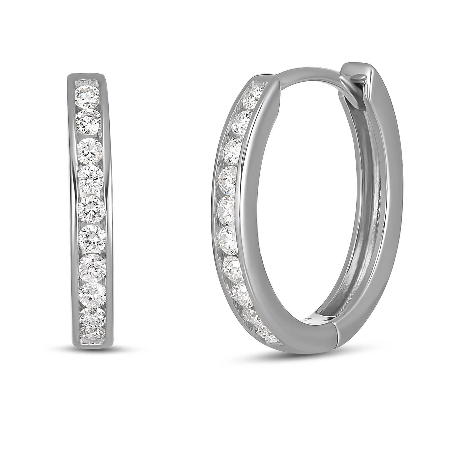 9ct White Gold Huggies