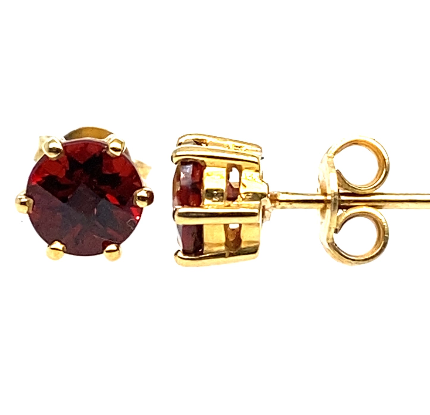 9ct Yellow Gold Garnet Studs