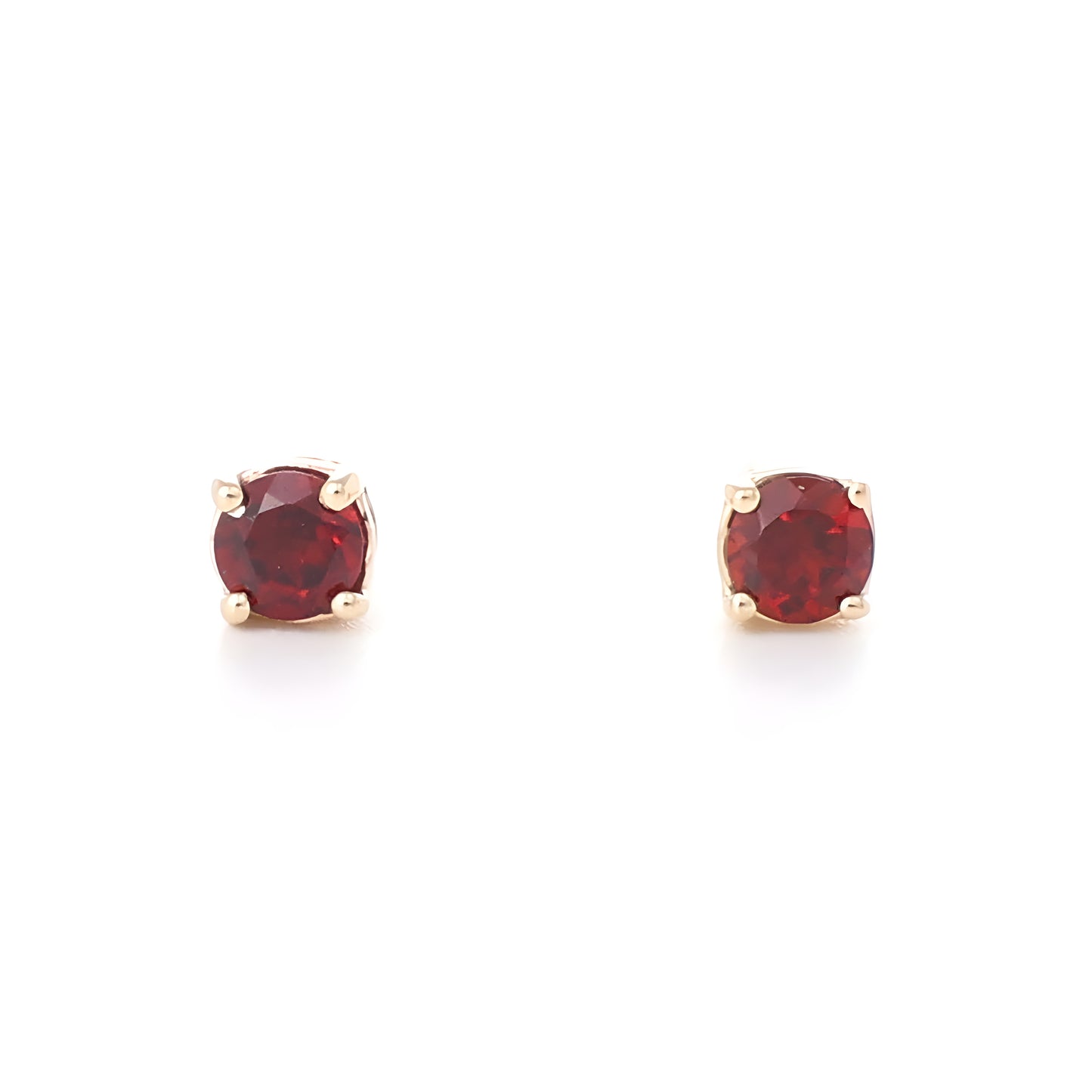 9ct Yellow Gold Garnet Stud Earrings