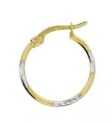 9ct Two Tone Hoop earrings