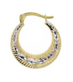 9ct SF Two Tone Fancy Hoop