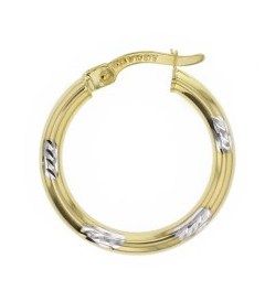 9ct Two Tone Hoop Earrings