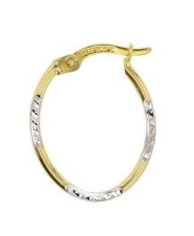 9ct Two Tone Gold Hoop Earrings