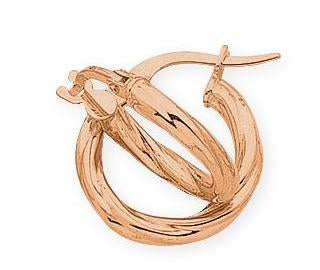 9ct Rose Gold SF Twist hoops