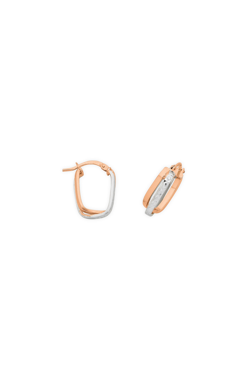 9ct Silver Filled R/G & W/G Hoops