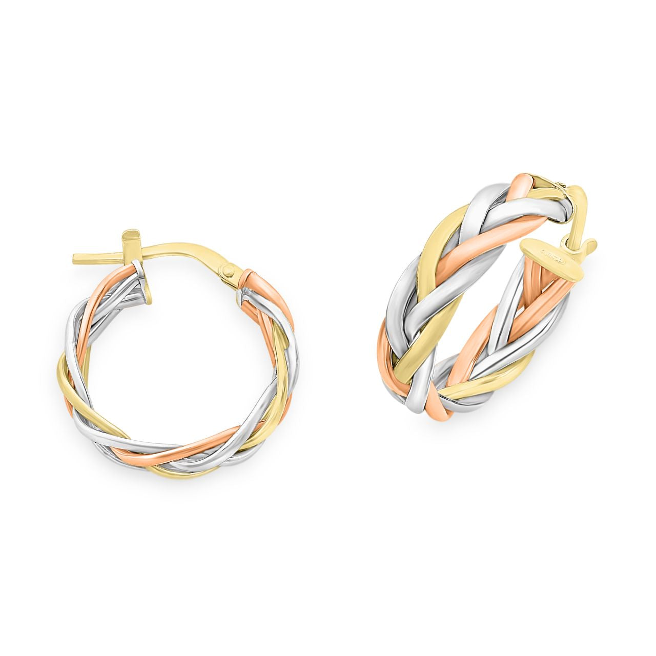 9ct Three Tone Hoops