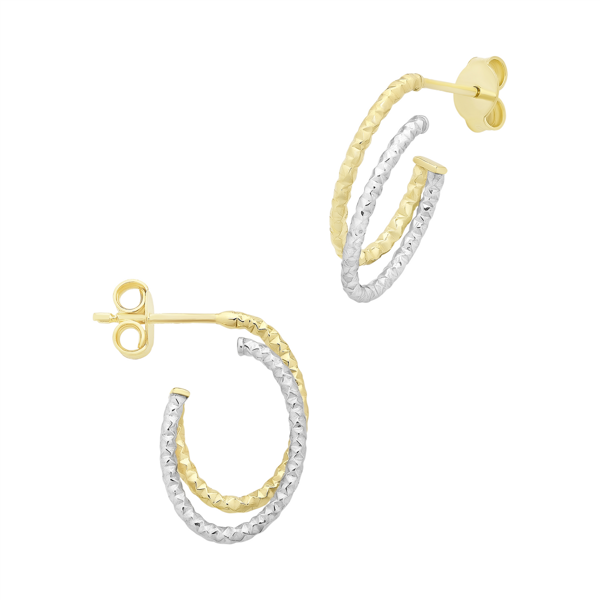 9ct Two Tone Hoops