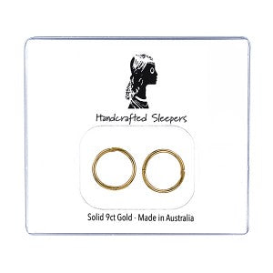 9ct Y/Gold Solid 8mm Plain Sleepers