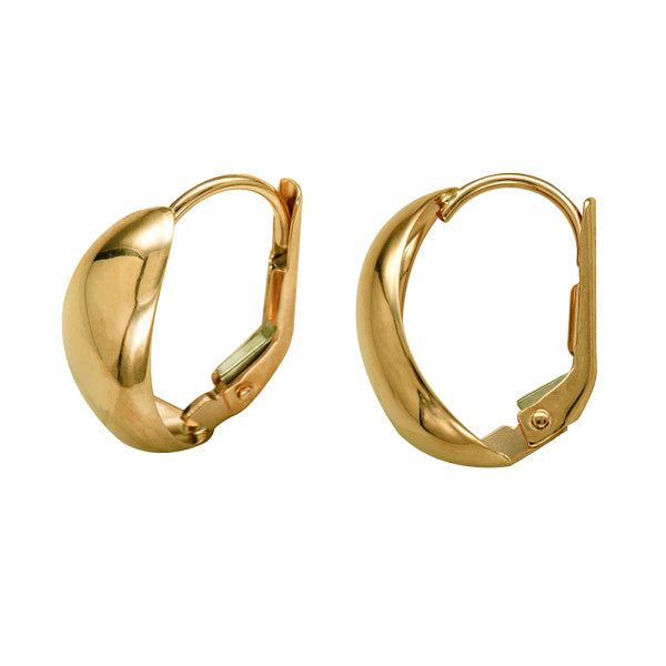 9ct Yellow Gold Dome Continental Clip Earrings
