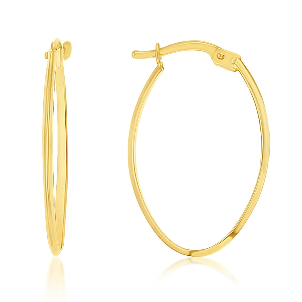9ct Yellow Gold Oval Hoop