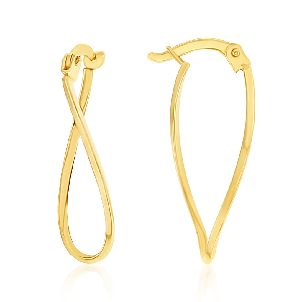 9ct Yellow Gold Oval Hoops