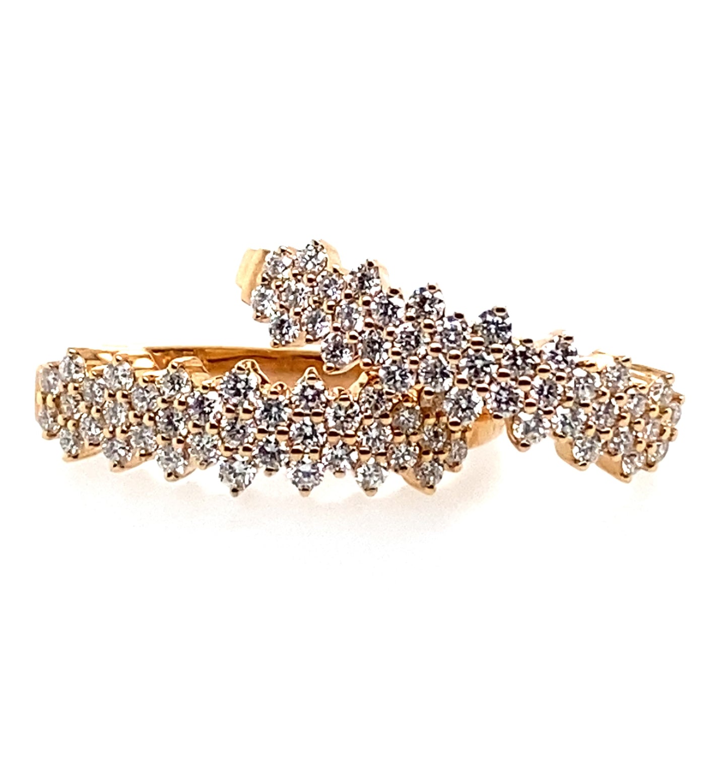 18ct Rose Gold Diamond Huggie Earrings | 74=1.01ct GSI
