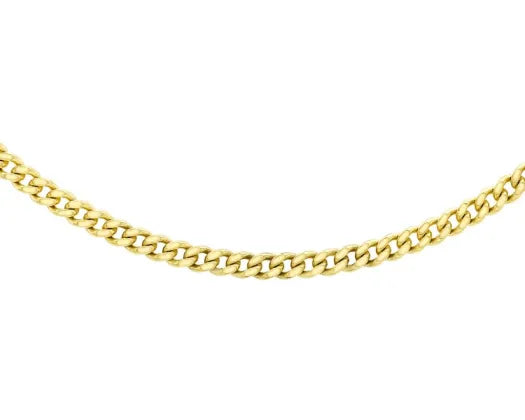 9ct Yellow Gold Solid Diamond Cut Curb Chain