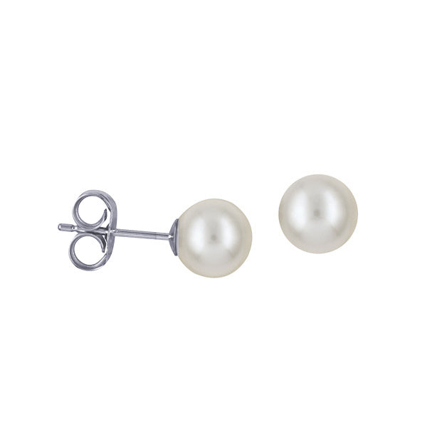 Sterling Silver Pearl Stud Earrings
