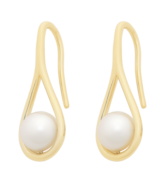 9ct Yellow Gold Freshwater Pearl Drop Earrings