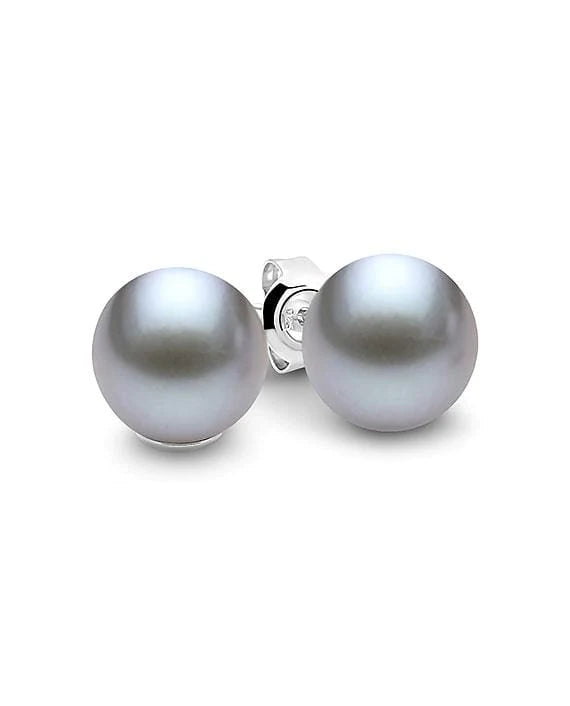 Sterling Silver Grey Freshwater Pearl Studs