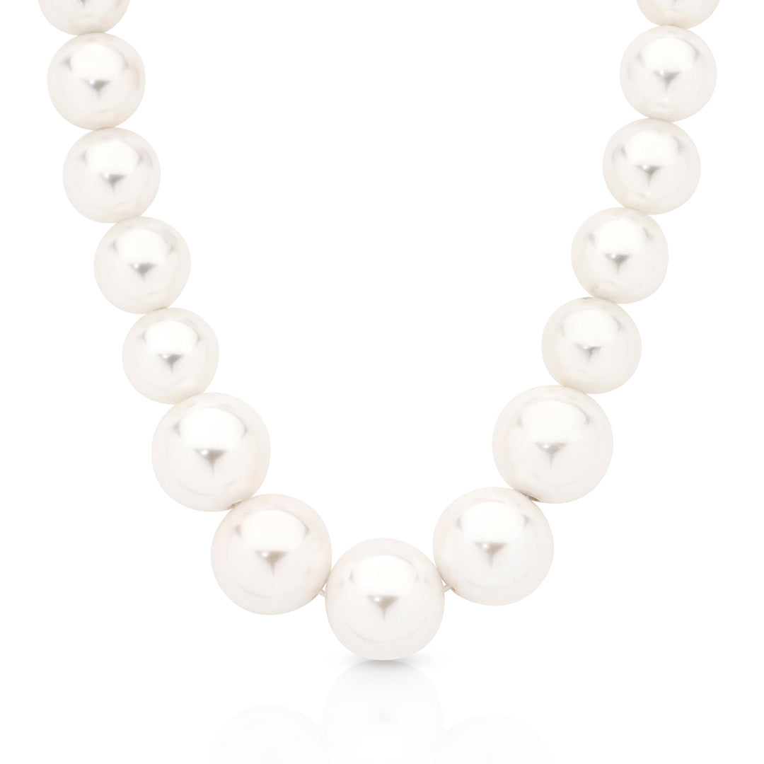 Sterling Silver 6-10mm Shell Pearl Necklace