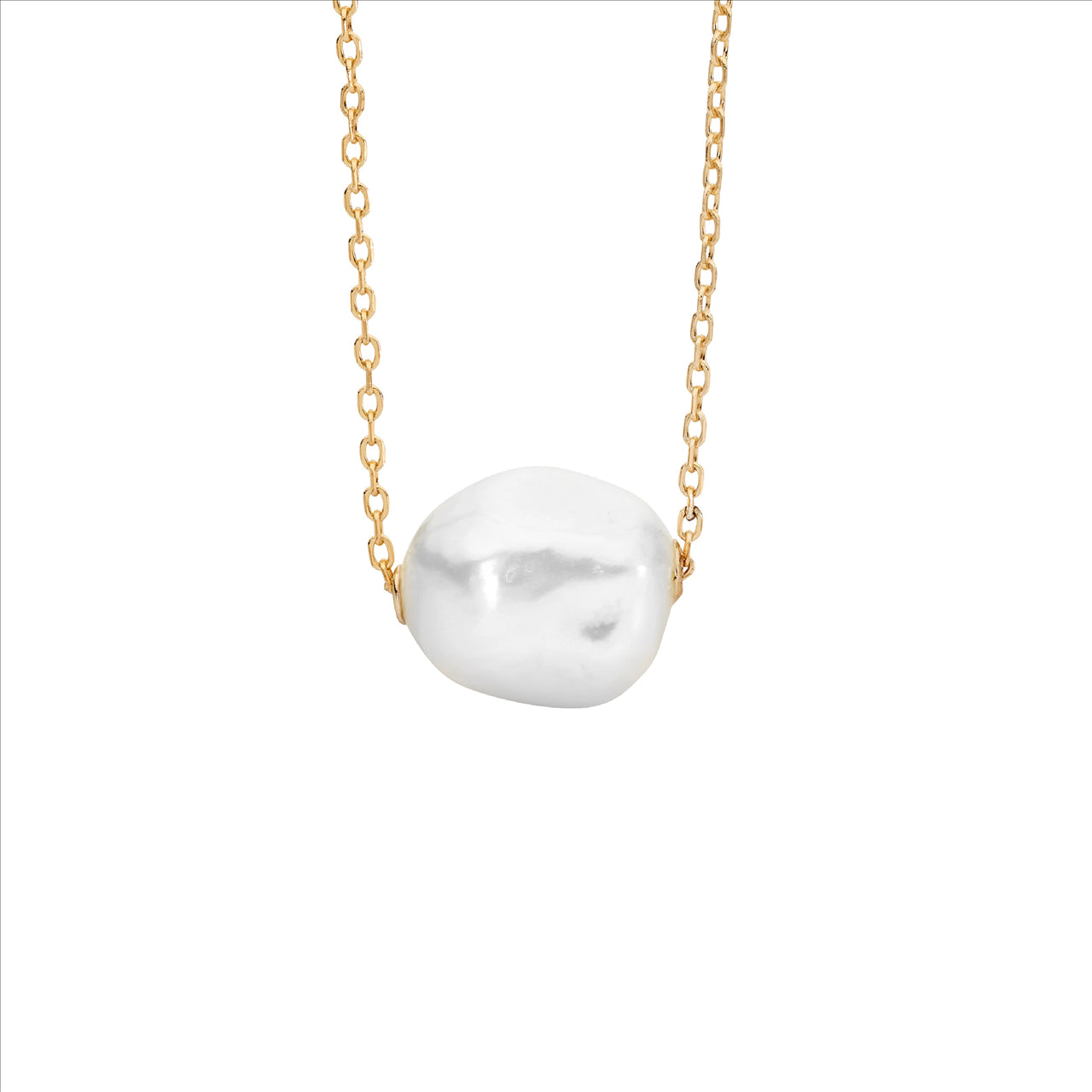 Sterling Silver Gold Plated Fresh Water Pearl with Chain